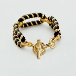 Bracelet Souple SESHA - Noir / Doré