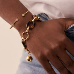 Bracelet Souple BOUCLE - Ecaille / Doré -Bagues Magasin 02480102 173 TU M2