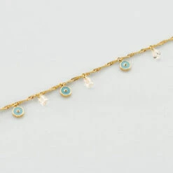 Bracelet Souple CYCLADES - Turquoise / Doré