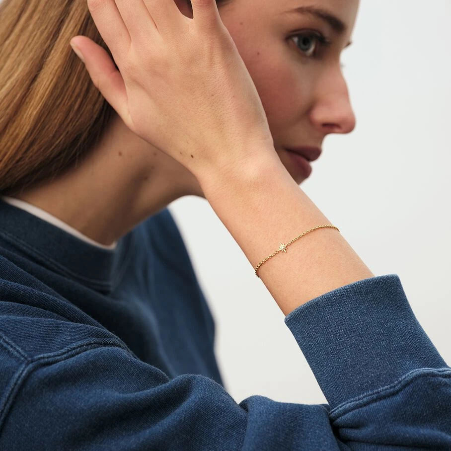 Bracelet Souple OURSE - Cristal / Doré 4 Bracelet Souple OURSE - Cristal / Doré – Image 2