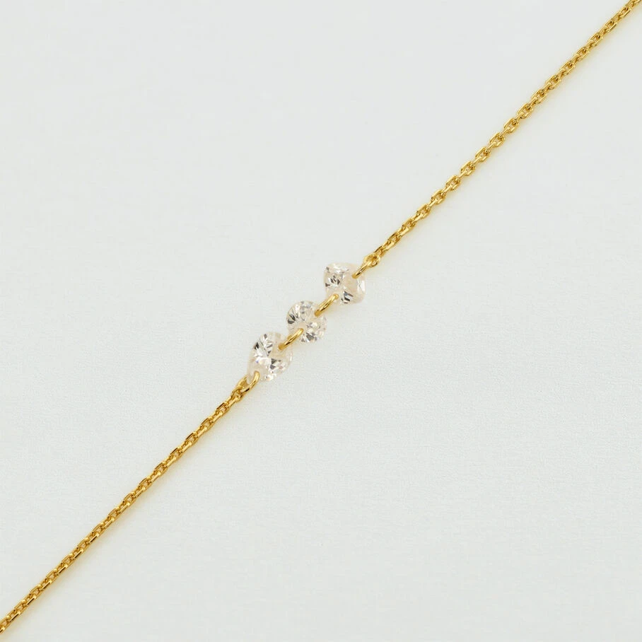 Bracelet Souple PETILLE - Cristal / Doré 3 Bracelet Souple PETILLE - Cristal / Doré