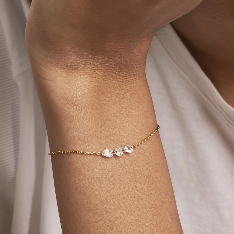 Bracelet Souple PETILLE - Cristal / Doré 4 Bracelet Souple PETILLE - Cristal / Doré – Image 2