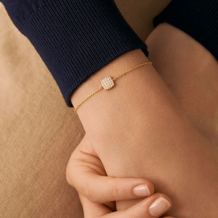 Bracelet Souple GLORIA - Cristal / Doré 4 Bracelet Souple GLORIA - Cristal / Doré – Image 2