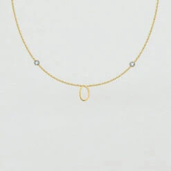 Collier Ras Du Cou LETTRE O - Cristal / Doré