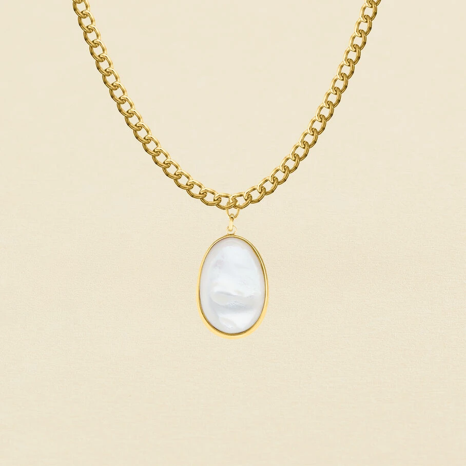 Sautoir CARAIBES - Nacre / Doré 2 Sautoir CARAIBES - Nacre / Doré