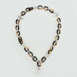 Collier Mi-long BOUCLE - Ecaille / Noir