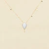 Collier Mi-long CREPUSCULE - Blanc / Doré 1 Collier Mi-long CREPUSCULE - Blanc / Doré -Bagues Magasin 02680180 094 TU 01