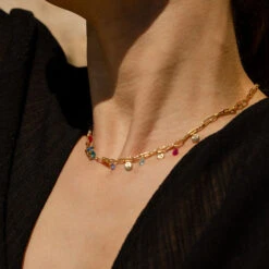 Collier Ras Du Cou CYCLADES - Multicolore / Doré 7 Collier Ras Du Cou CYCLADES - Multicolore / Doré -Bagues Magasin 02681161 256 TU M2