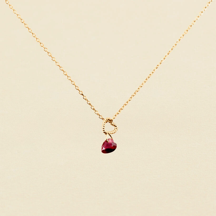 Collier Ras Du Cou BEGUIN - Rouge / Doré 3 Collier Ras Du Cou BEGUIN - Rouge / Doré