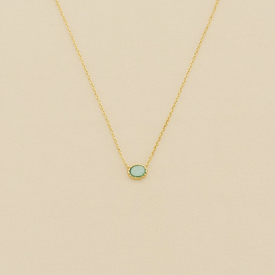 Collier Ras Du Cou ATMA - Amazonite/ Jaune 4 Collier Ras Du Cou ATMA - Amazonite/ Jaune – Image 2