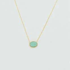Collier Mi-long ATMA - Amazonite/ Jaune